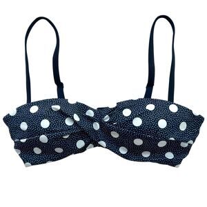 Boden Amalfi / Andros Twist Front Bikini Top Navy Polka Dot Size 4